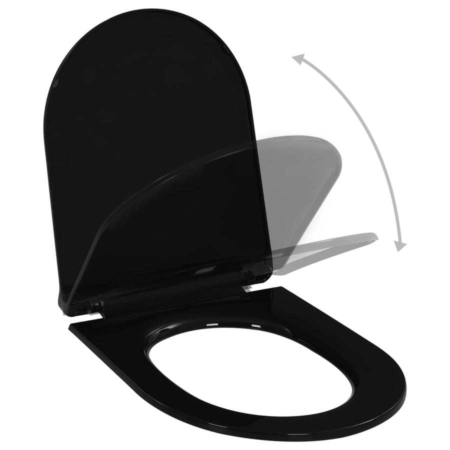 Toiletbril soft-close met quick-release ontwerp zwart 46 x 36.5 cm(110 - 170 mm) Zwart