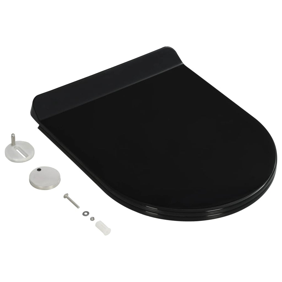 Toiletbril soft-close met quick-release ontwerp zwart 46 x 36.5 cm(110 - 170 mm) Zwart