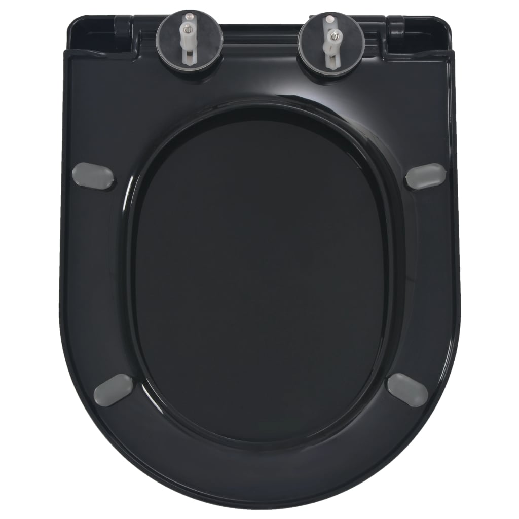 Toiletbril soft-close met quick-release ontwerp zwart 46 x 36.5 cm(110 - 170 mm) Zwart