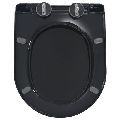 Toiletbril soft-close met quick-release ontwerp zwart 46 x 36.5 cm(110 - 170 mm) Zwart