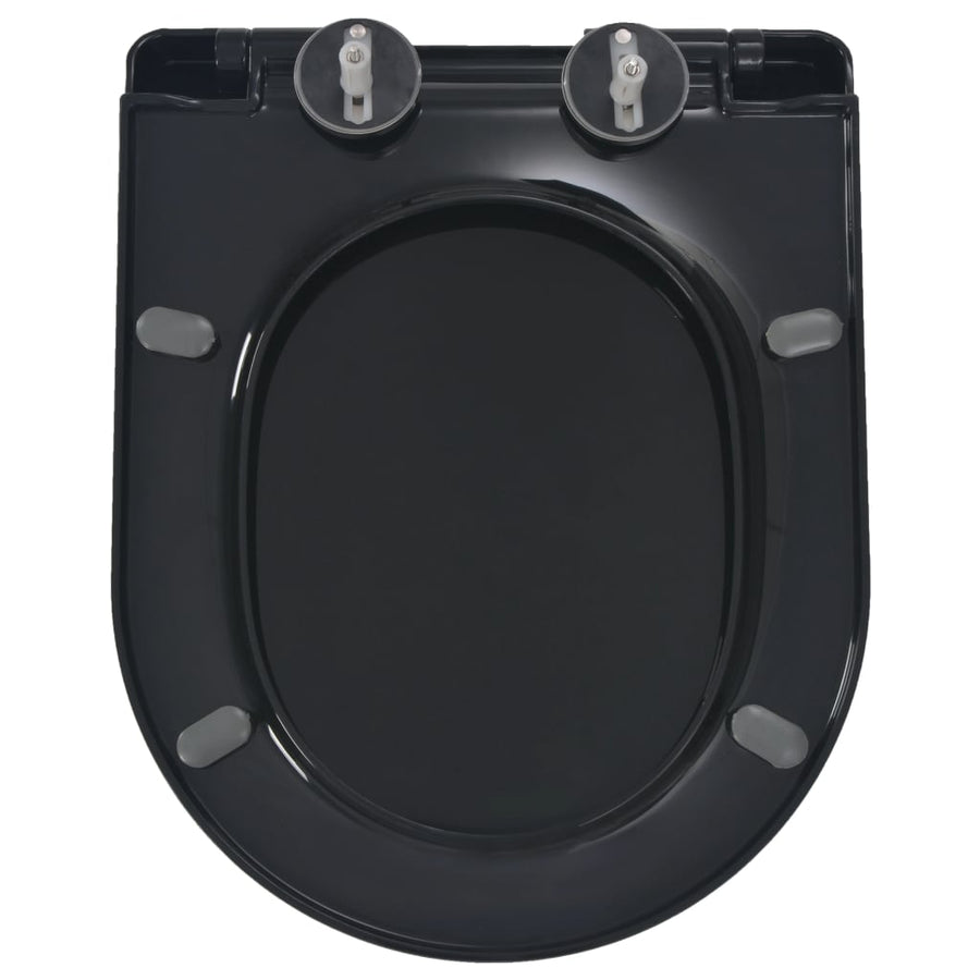Toiletbril soft-close met quick-release ontwerp zwart 46 x 36.5 cm(110 - 170 mm) Zwart