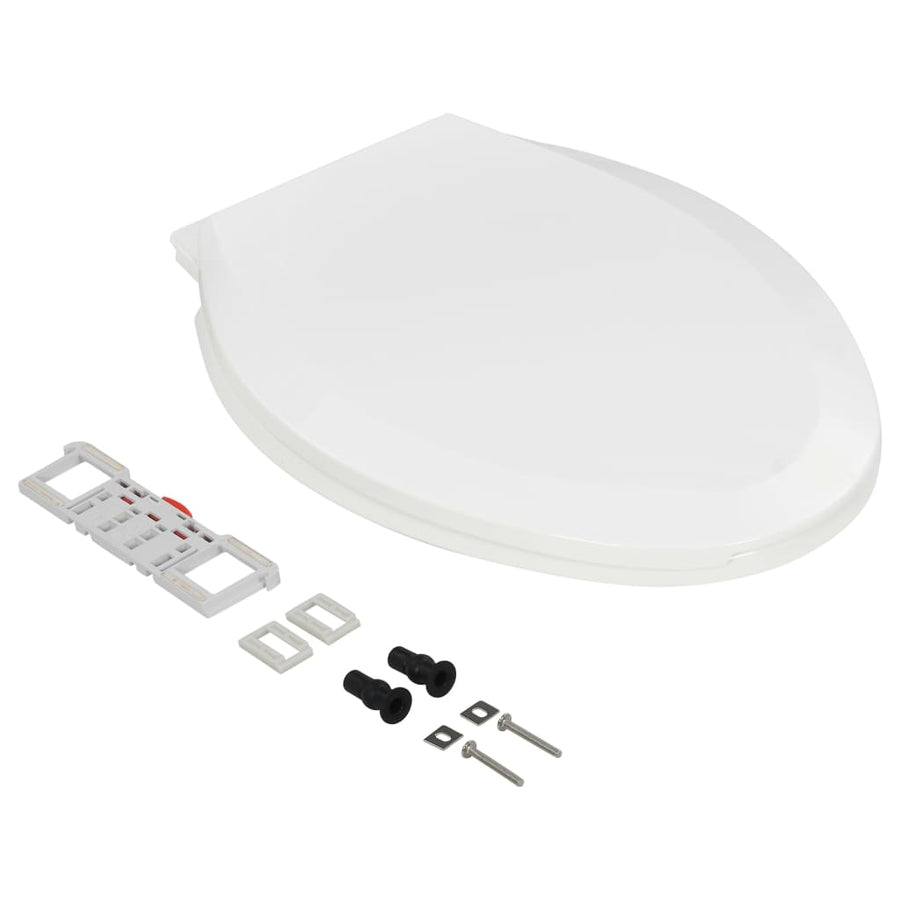 Toiletbril soft-close met quick-release ontwerp wit 47 x 35 cm Wit