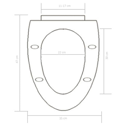 Toiletbril soft-close met quick-release ontwerp wit 47 x 35 cm Wit