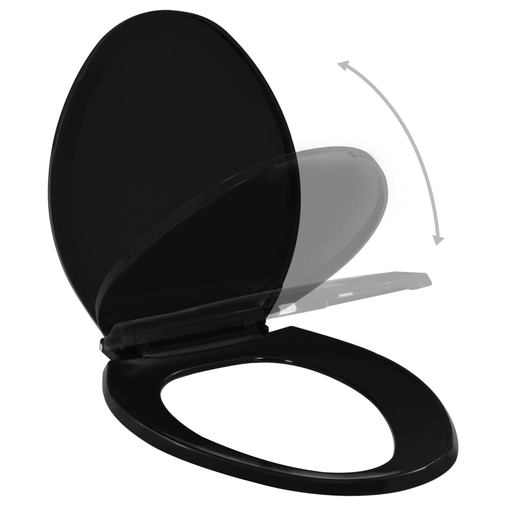 Toiletbril soft-close met quick-release ontwerp zwart 47 x 35 cm Zwart