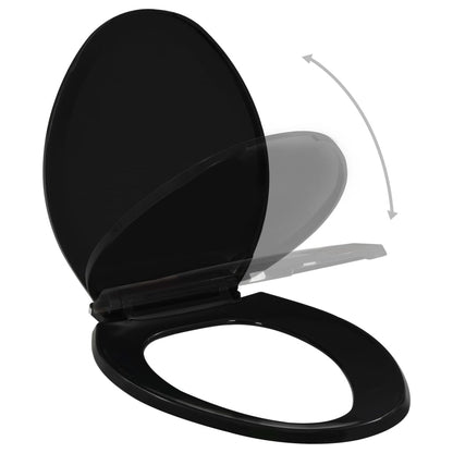 Toiletbril soft-close met quick-release ontwerp zwart 47 x 35 cm Zwart