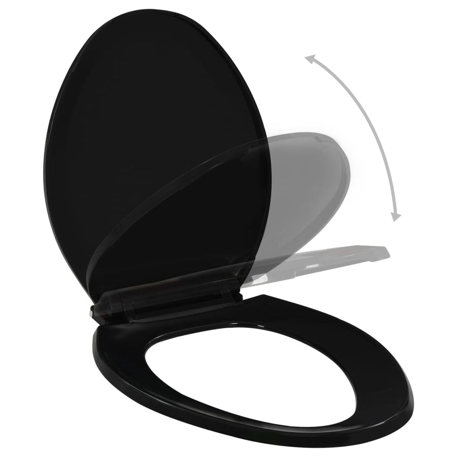 Toiletbril soft-close met quick-release ontwerp zwart 47 x 35 cm Zwart