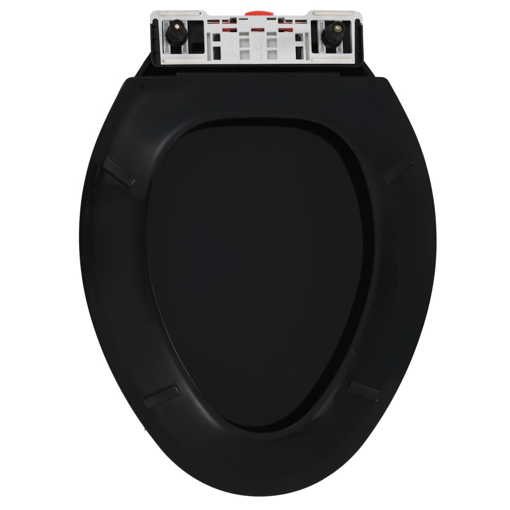 Toiletbril soft-close met quick-release ontwerp zwart 47 x 35 cm Zwart