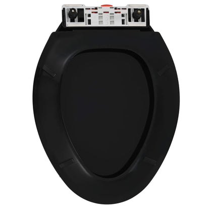 Toiletbril soft-close met quick-release ontwerp zwart 47 x 35 cm Zwart
