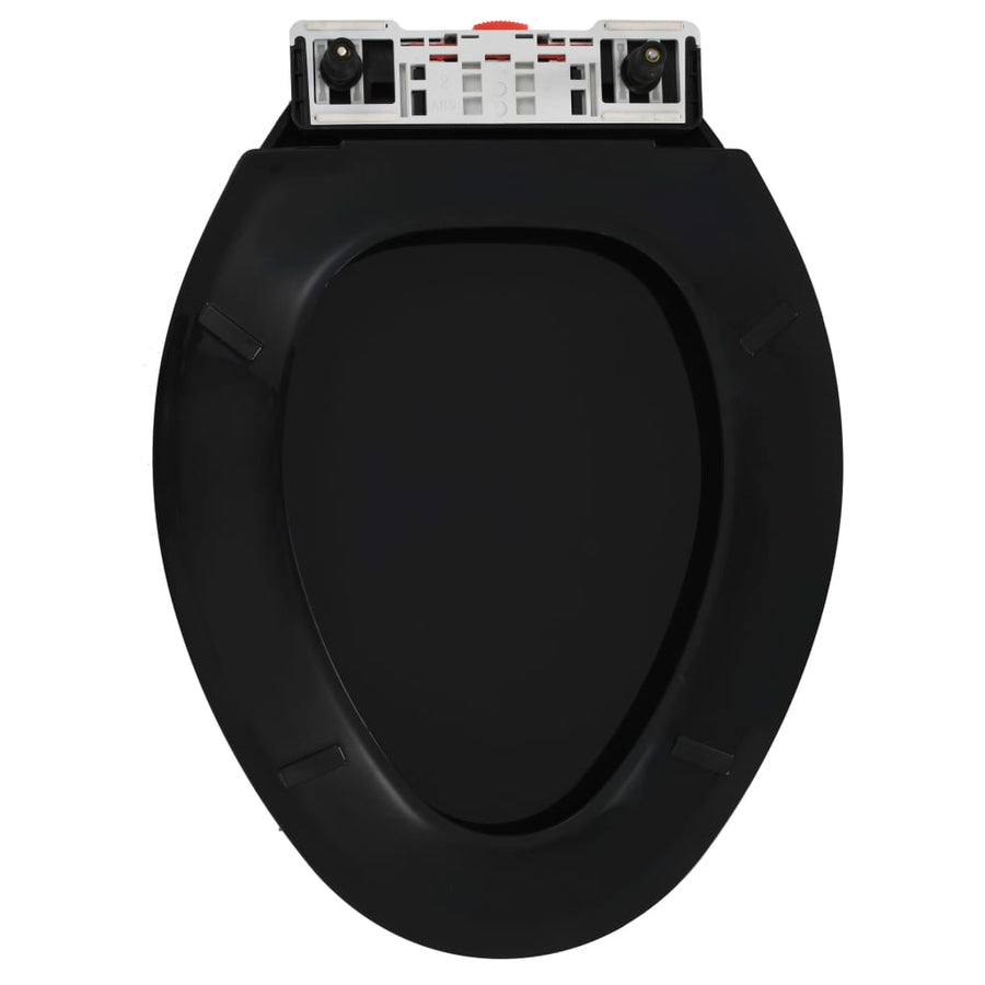 Toiletbril soft-close met quick-release ontwerp zwart 47 x 35 cm Zwart