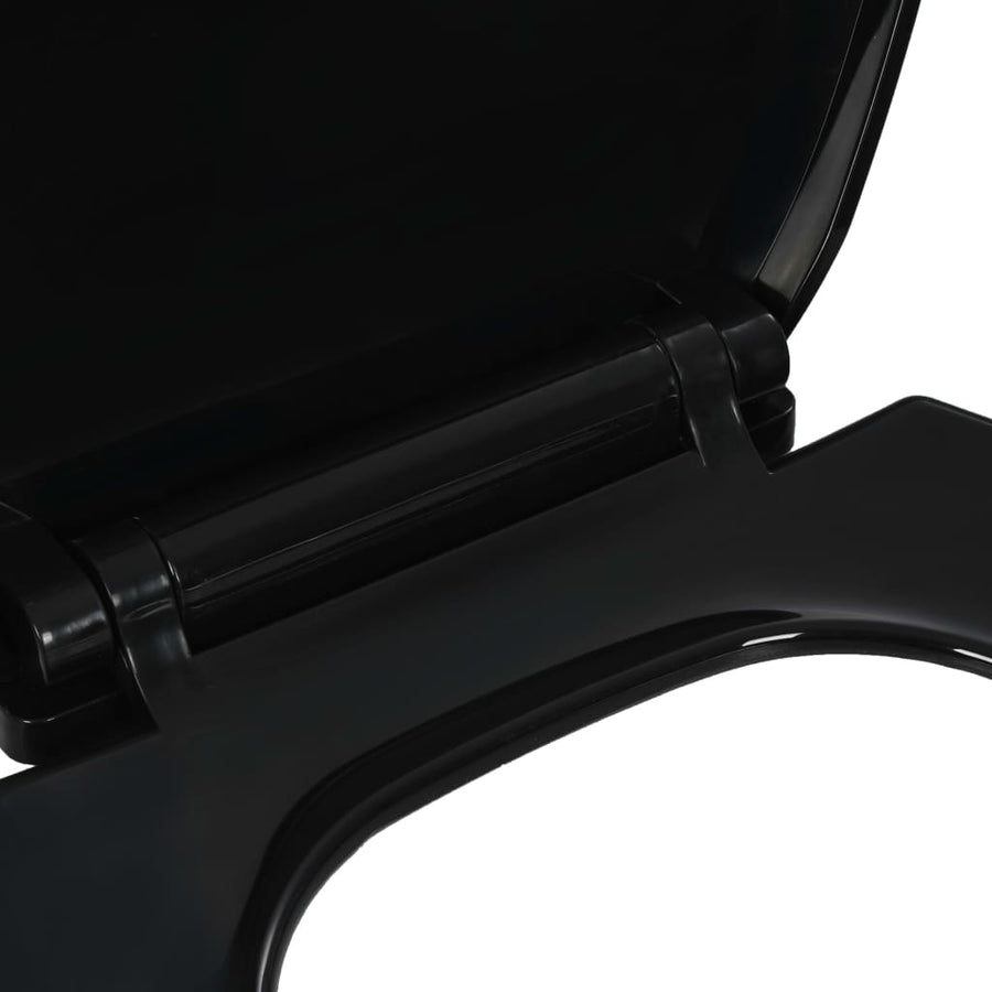 Toiletbril soft-close met quick-release ontwerp zwart 47 x 35 cm Zwart