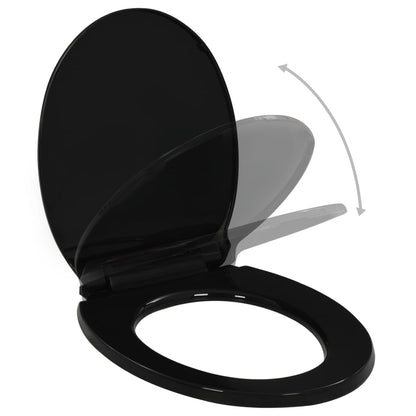 Toiletbril soft-close met quick-release ontwerp zwart 42.5 x 34 cm Zwart