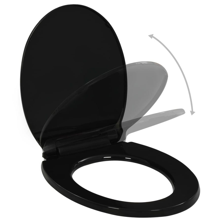 Toiletbril soft-close met quick-release ontwerp zwart 42.5 x 34 cm Zwart