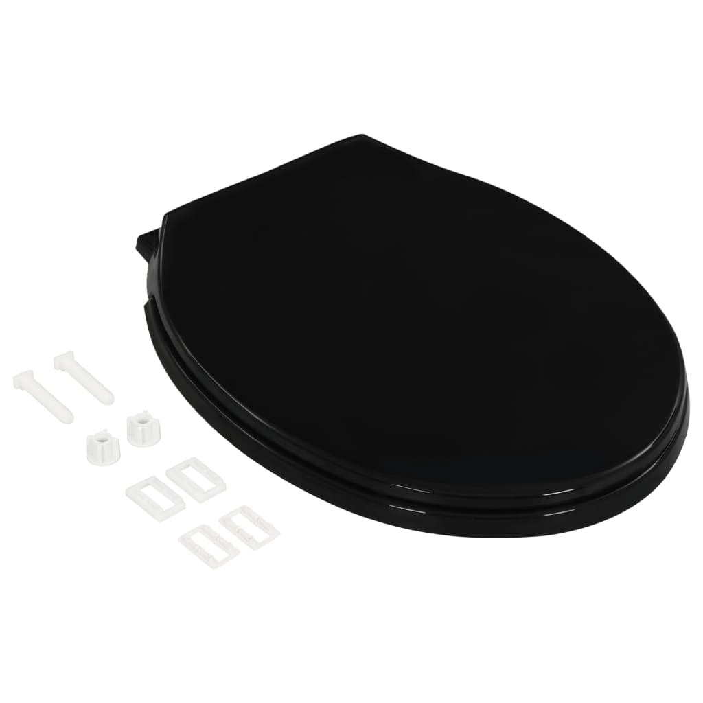 Toiletbril soft-close met quick-release ontwerp zwart 42.5 x 34 cm Zwart