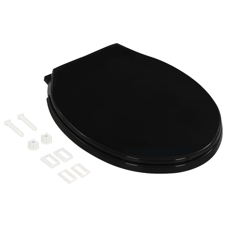 Toiletbril soft-close met quick-release ontwerp zwart 42.5 x 34 cm Zwart