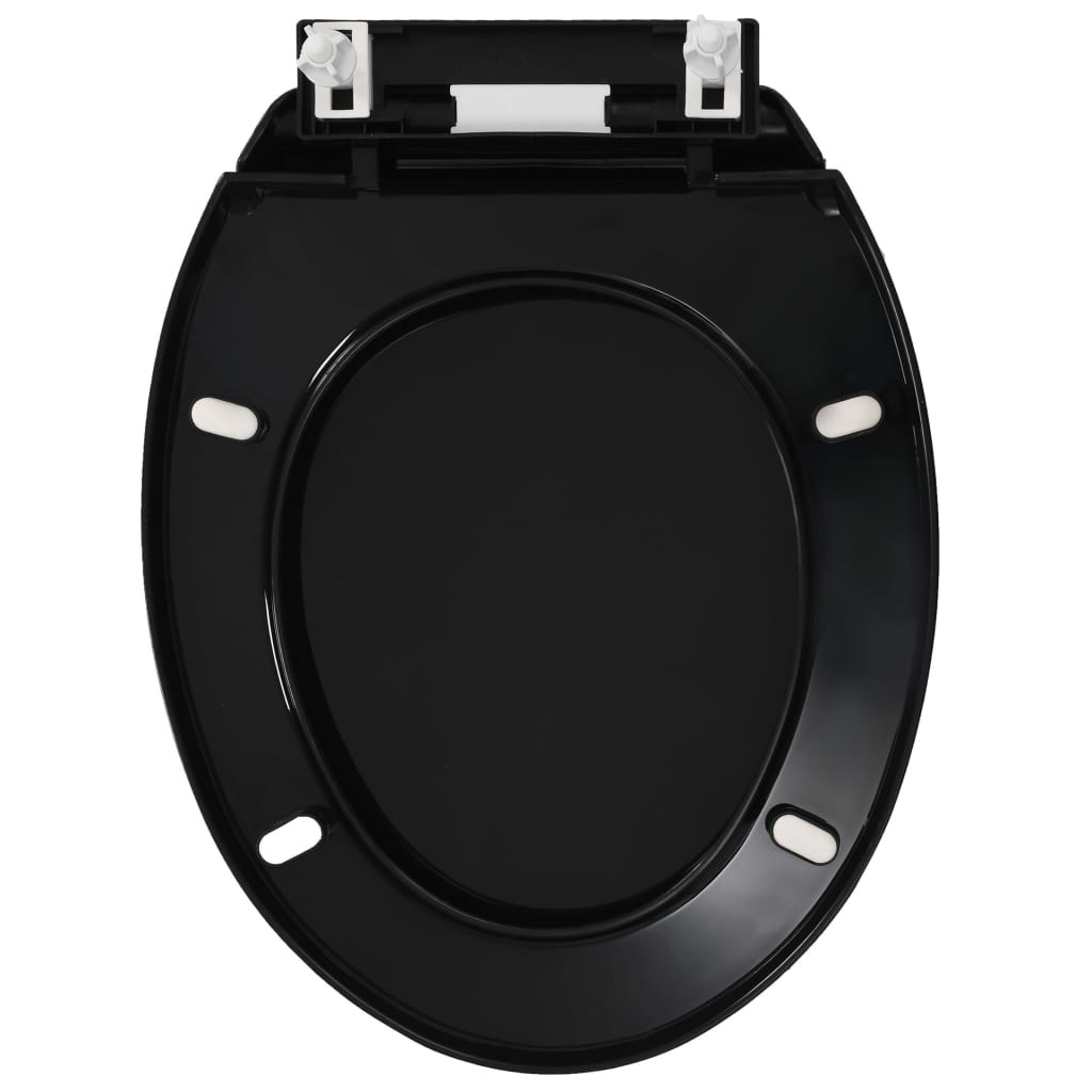 Toiletbril soft-close met quick-release ontwerp zwart 42.5 x 34 cm Zwart