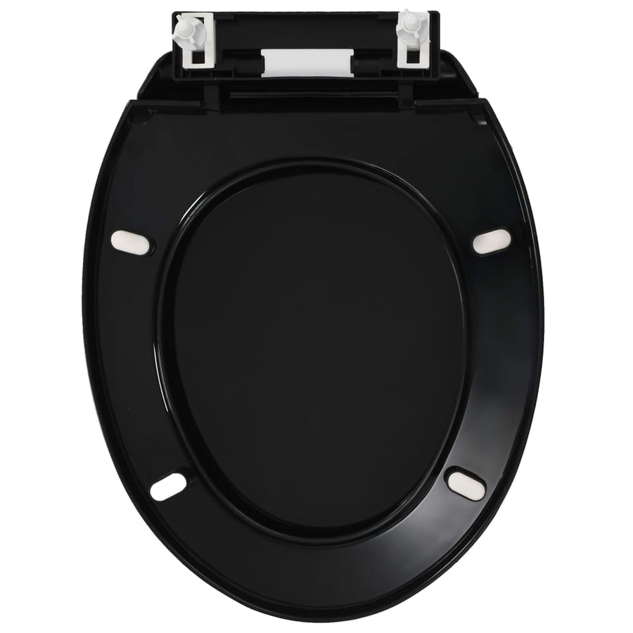 Toiletbril soft-close met quick-release ontwerp zwart 42.5 x 34 cm Zwart