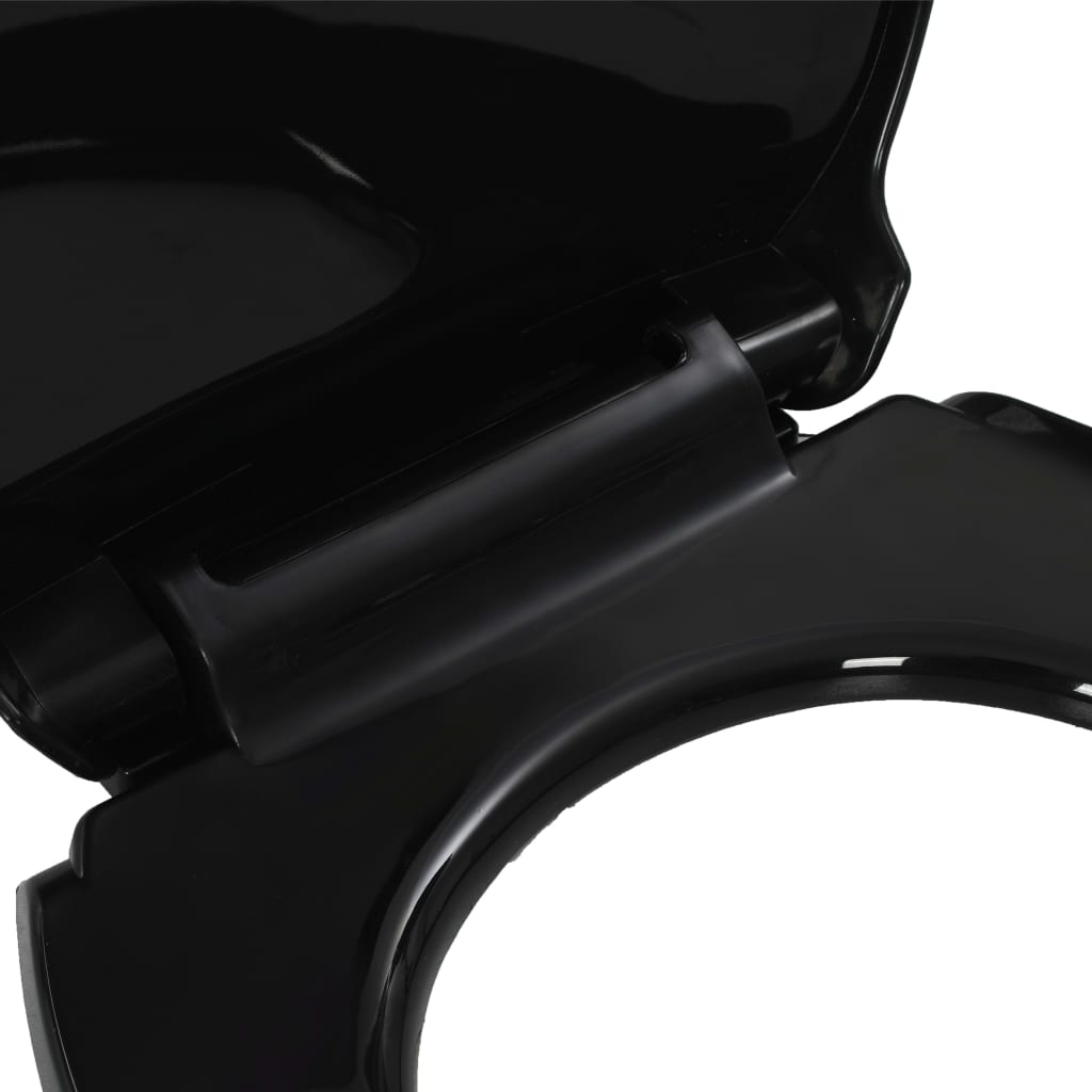 Toiletbril soft-close met quick-release ontwerp zwart 42.5 x 34 cm Zwart