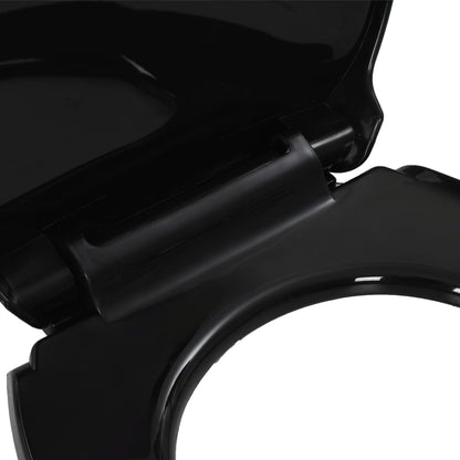 Toiletbril soft-close met quick-release ontwerp zwart 42.5 x 34 cm Zwart