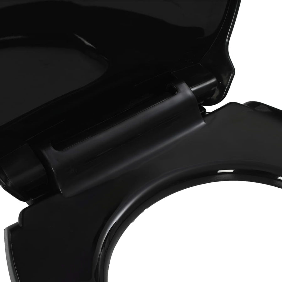 Toiletbril soft-close met quick-release ontwerp zwart 42.5 x 34 cm Zwart