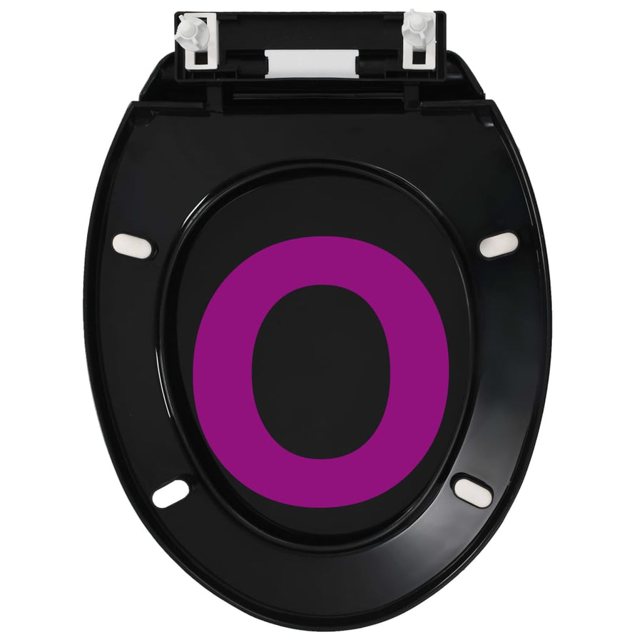 Toiletbril soft-close met quick-release ontwerp zwart 42.5 x 34 cm Zwart