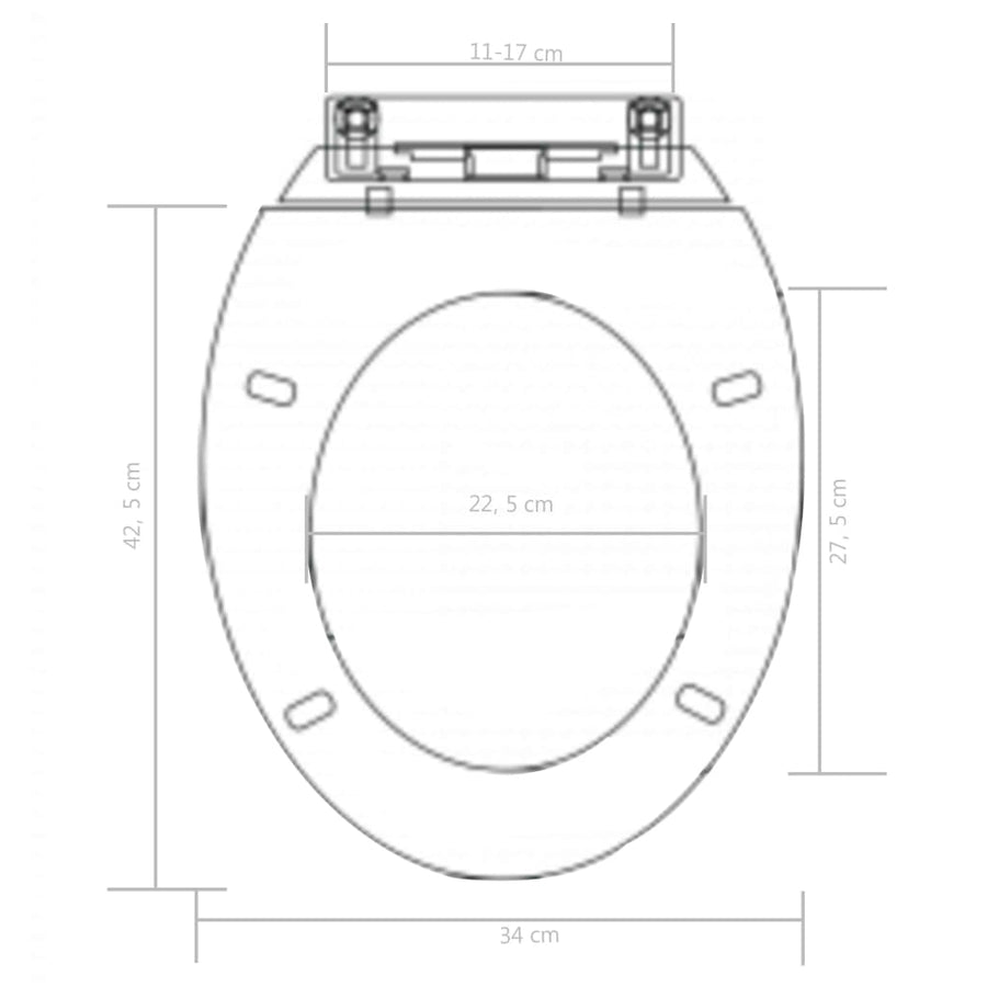 Toiletbril soft-close met quick-release ontwerp zwart 42.5 x 34 cm Zwart
