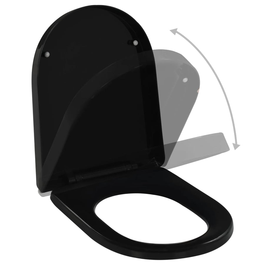 Toiletbril soft-close met quick-release ontwerp zwart 45 x 35 cm Zwart