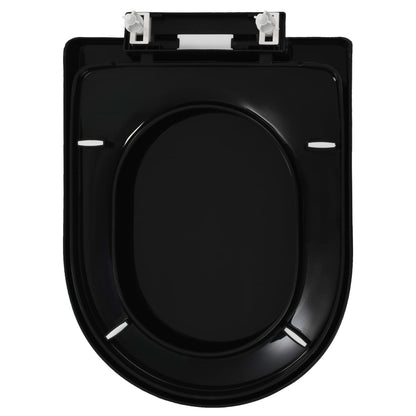 Toiletbril soft-close met quick-release ontwerp zwart 45 x 35 cm Zwart