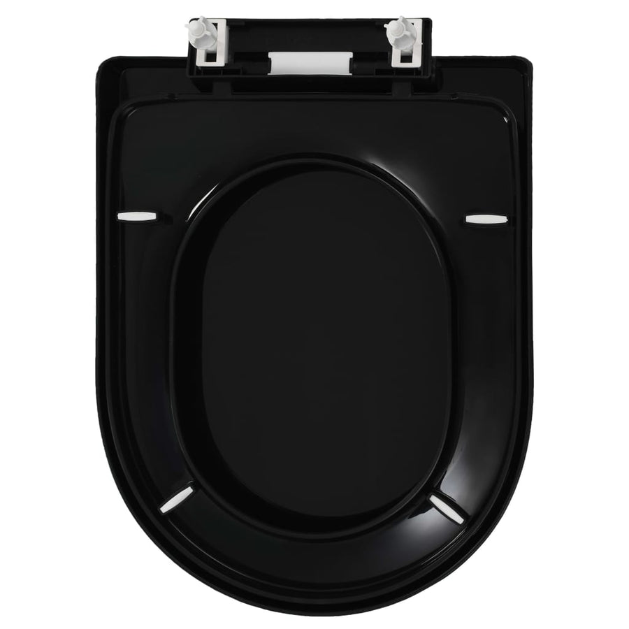 Toiletbril soft-close met quick-release ontwerp zwart 45 x 35 cm Zwart