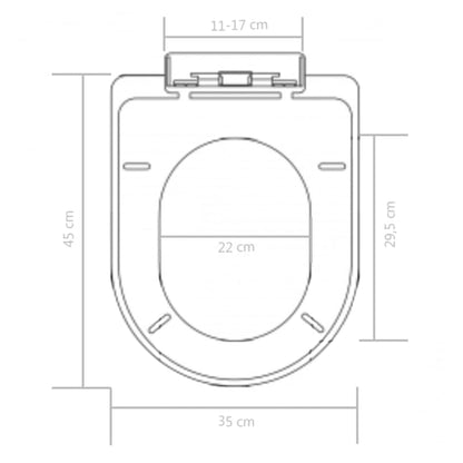 Toiletbril soft-close met quick-release ontwerp zwart 45 x 35 cm Zwart