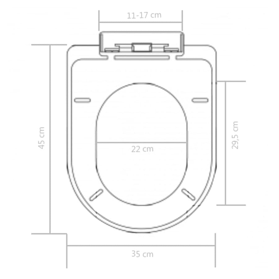 Toiletbril soft-close met quick-release ontwerp zwart 45 x 35 cm Zwart
