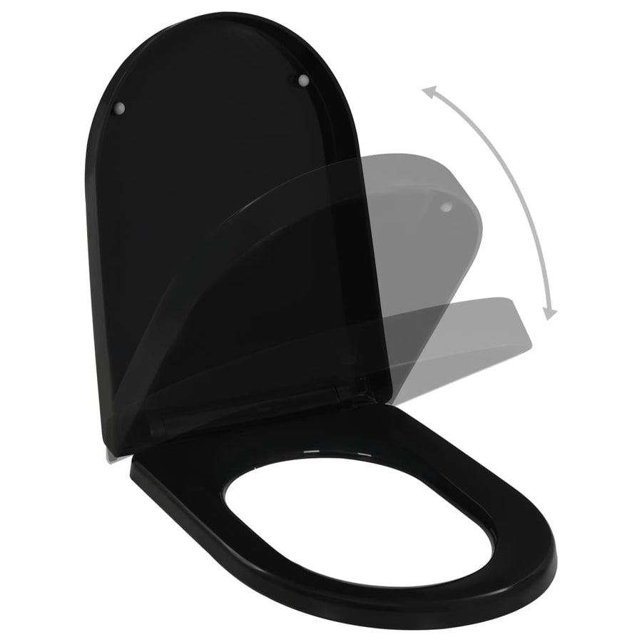 Toiletbril soft-close met quick-release ontwerp zwart 46 x 36.5 cm(140 - 200 mm) Zwart