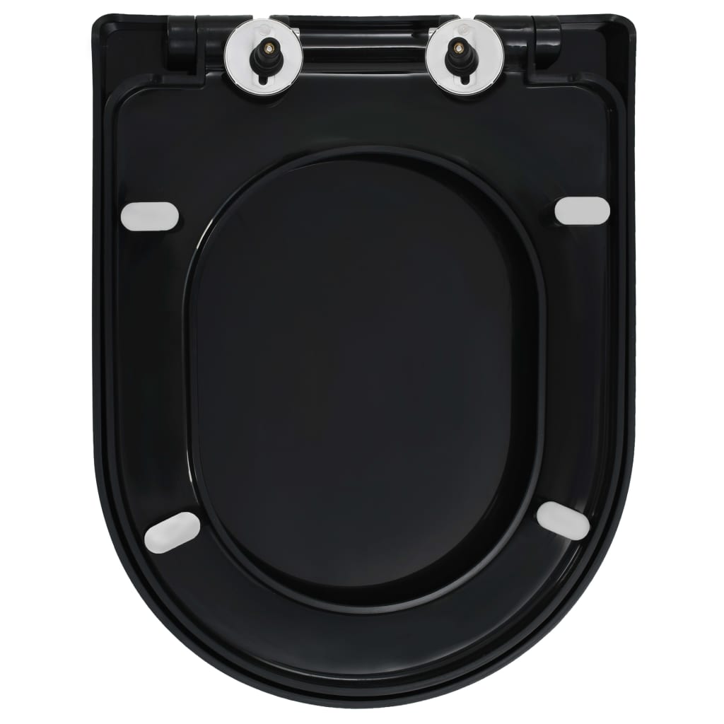 Toiletbril soft-close met quick-release ontwerp zwart 46 x 36.5 cm(140 - 200 mm) Zwart