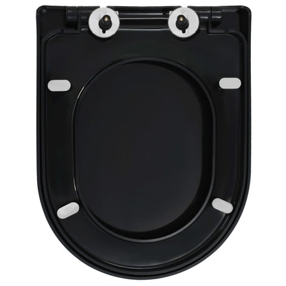Toiletbril soft-close met quick-release ontwerp zwart 46 x 36.5 cm(140 - 200 mm) Zwart