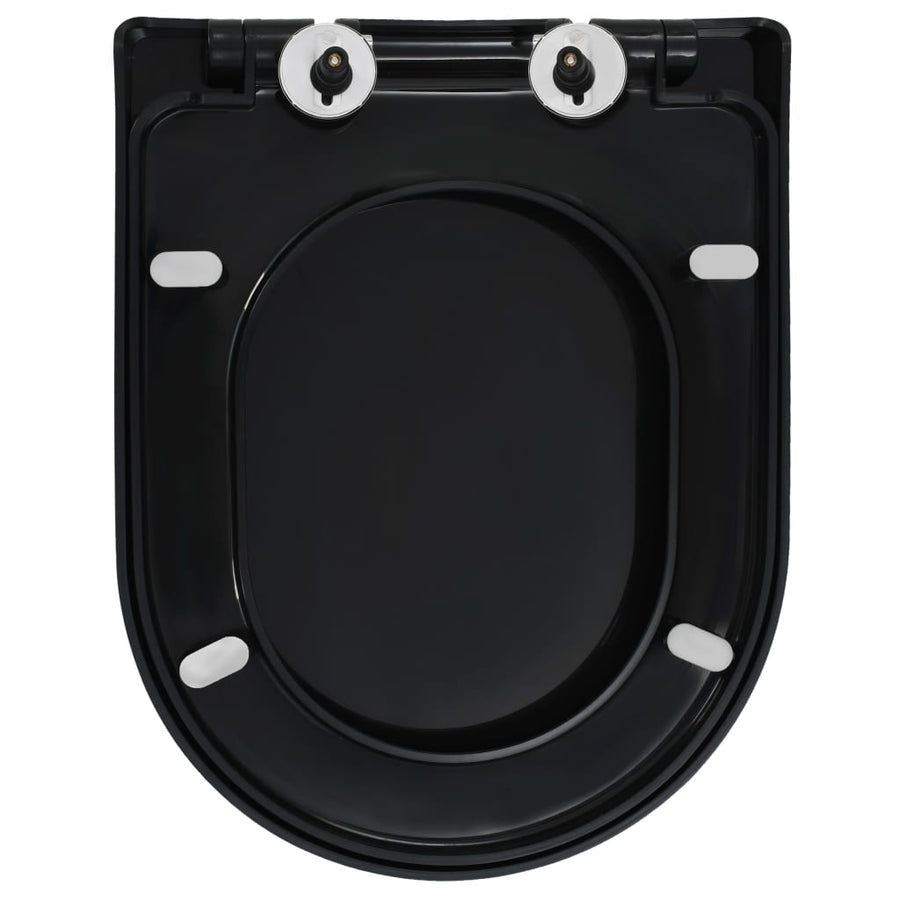 Toiletbril soft-close met quick-release ontwerp zwart 46 x 36.5 cm(140 - 200 mm) Zwart