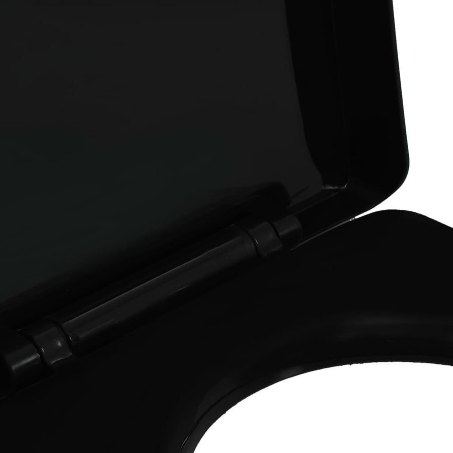 Toiletbril soft-close met quick-release ontwerp zwart 46 x 36.5 cm(140 - 200 mm) Zwart