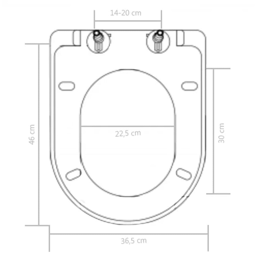 Toiletbril soft-close met quick-release ontwerp zwart 46 x 36.5 cm(140 - 200 mm) Zwart