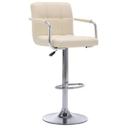 Barstoel stof crème 63-83 cm verstelbaar