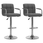 Barstoelen 2 st stof lichtgrijs 63-83 cm