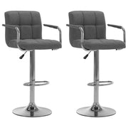 Bar stools 2 pcs fabric light grey