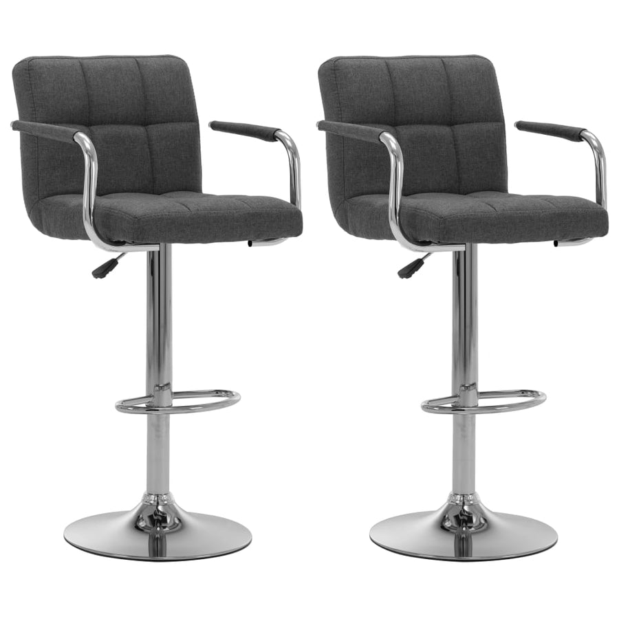 Barstoelen Stof 2 Donkergrijs