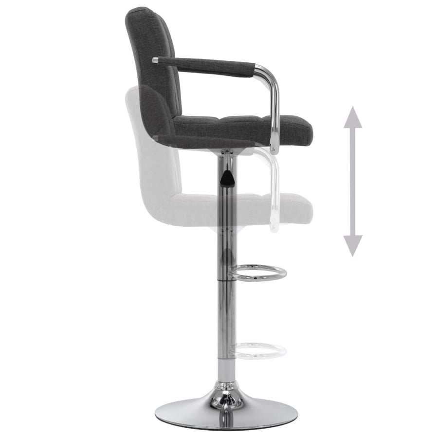 Barstoelen Stof 2 Donkergrijs