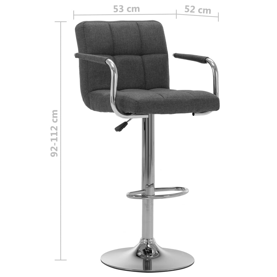 Barstoelen Stof 2 Donkergrijs