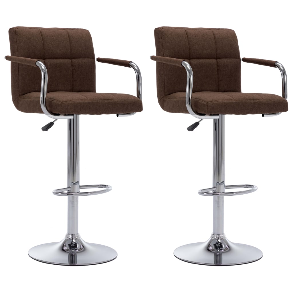 Barstoelen 2 St Stof Bruin