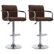 Bar stools 2 pc fabric brown