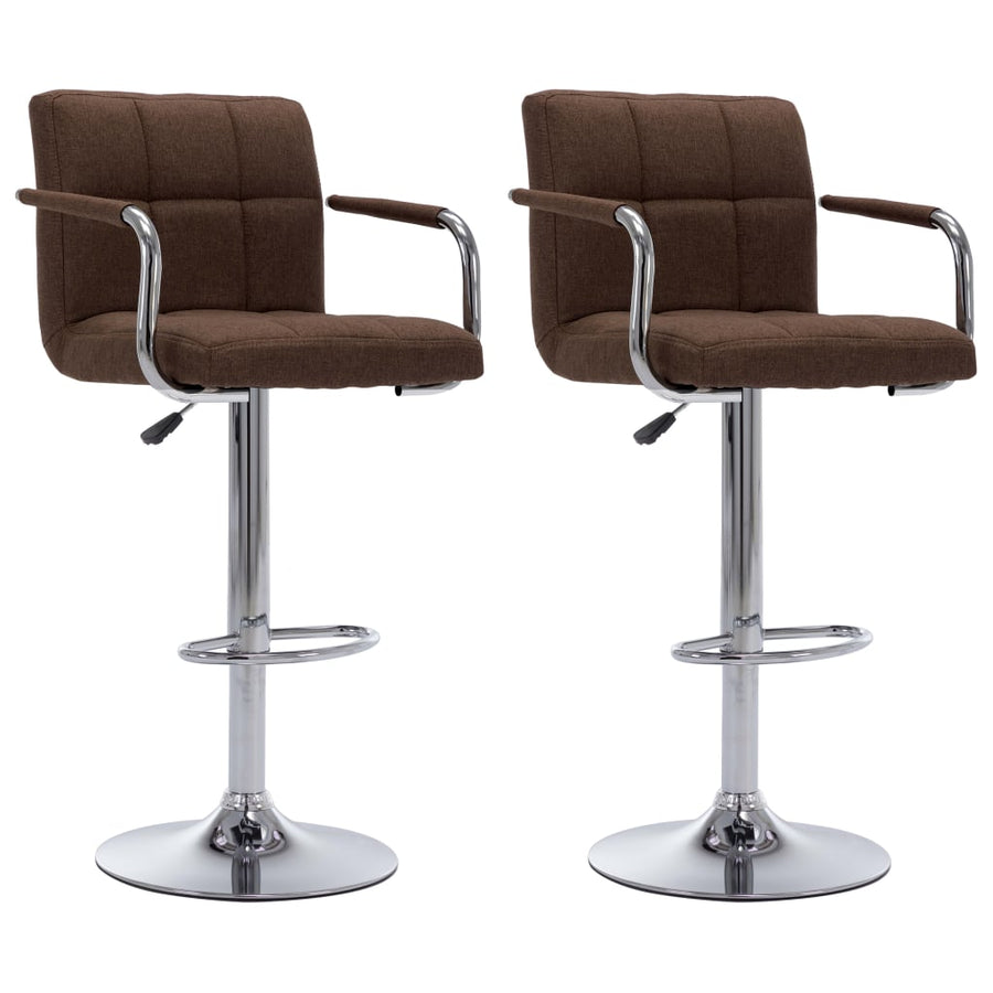 Barstoelen 2 St Stof Bruin