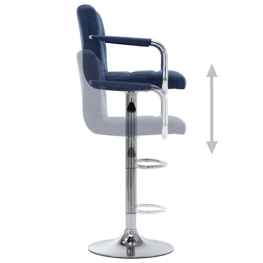 Barstoelen 2 St Stof Blauw