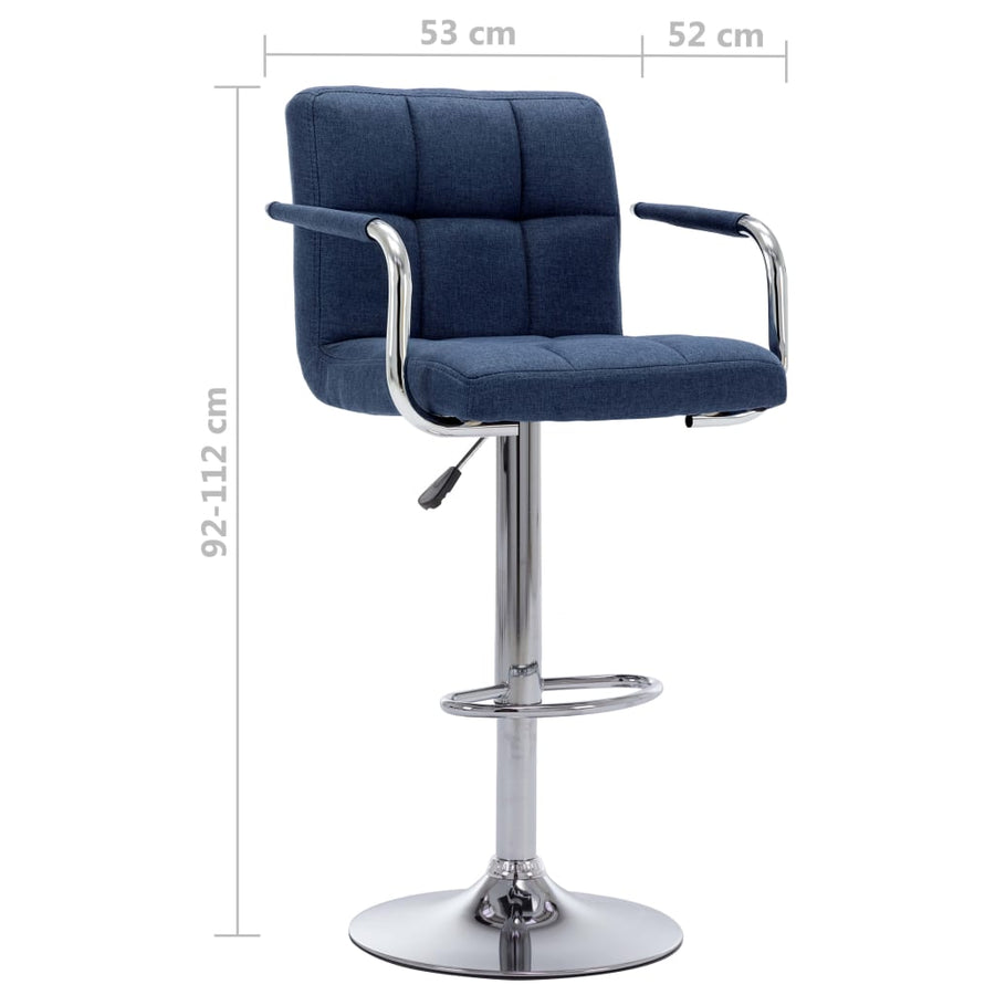 Barstoelen 2 St Stof Blauw