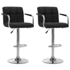 Barstoelen 2 st stof zwart 63-83 cm