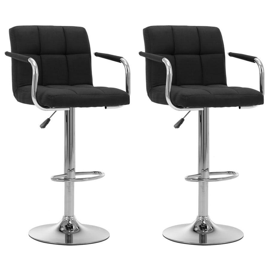 Barstoelen 2 St Stof Zwart