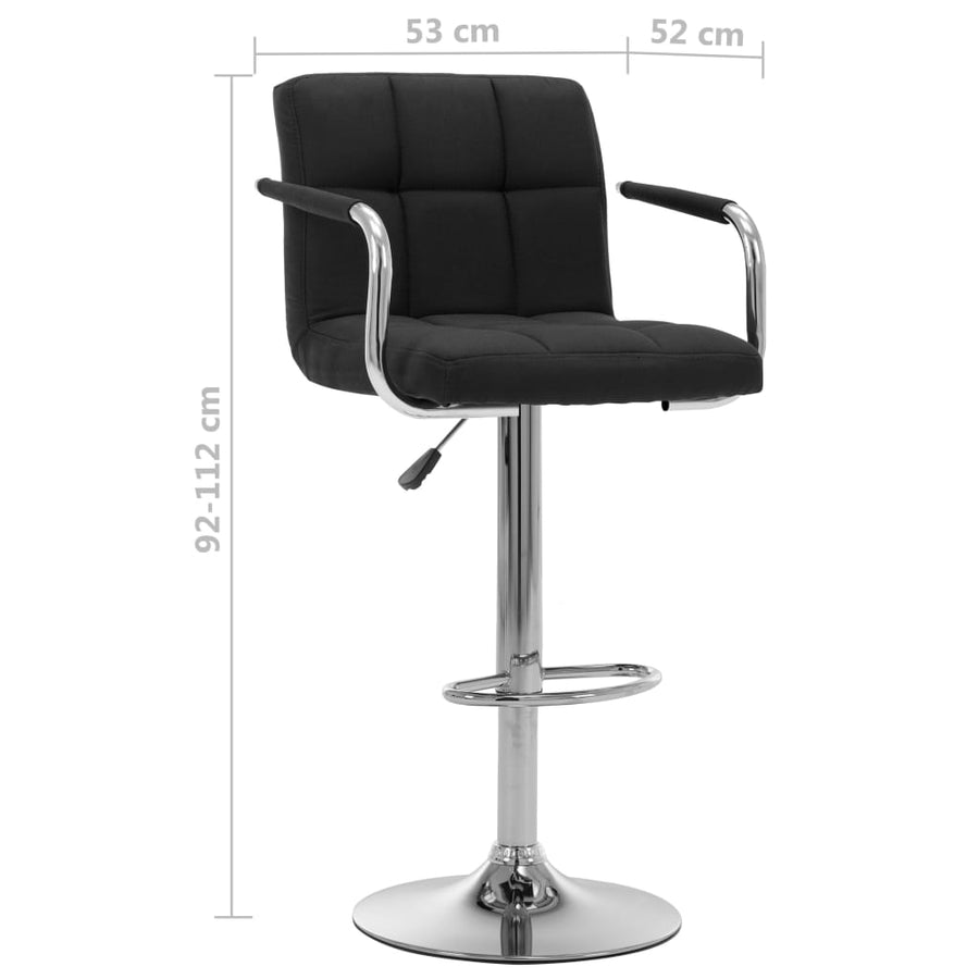 Barstoelen 2 St Stof Zwart